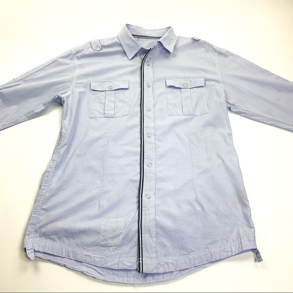Zanerobe Australia Button Front Shirt Blue Large - Picture 2 of 15